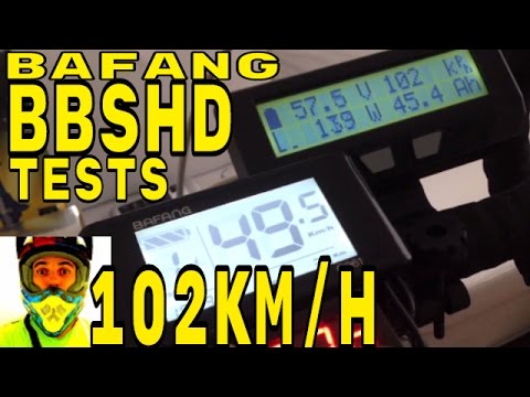 Bafang BBSHD 1000w mid-drive • unloaded wheel test = 102km/h • Electric Bike 48v BBS02 8fun motor
