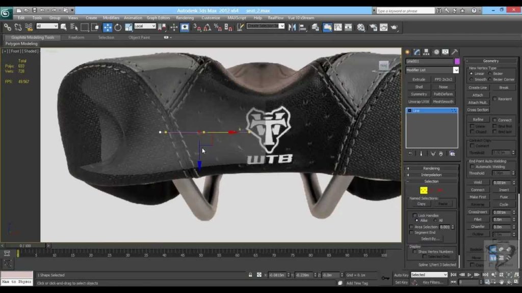 Mountain Bike Seat Modeling 3ds max