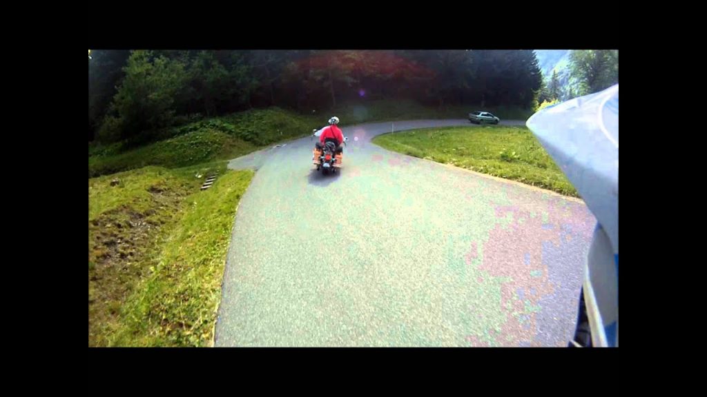 Overtaking a Harley Davidson on a Downhill Mountain Bike