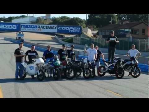 electric bicycle races motorcycles on Laguna Seca