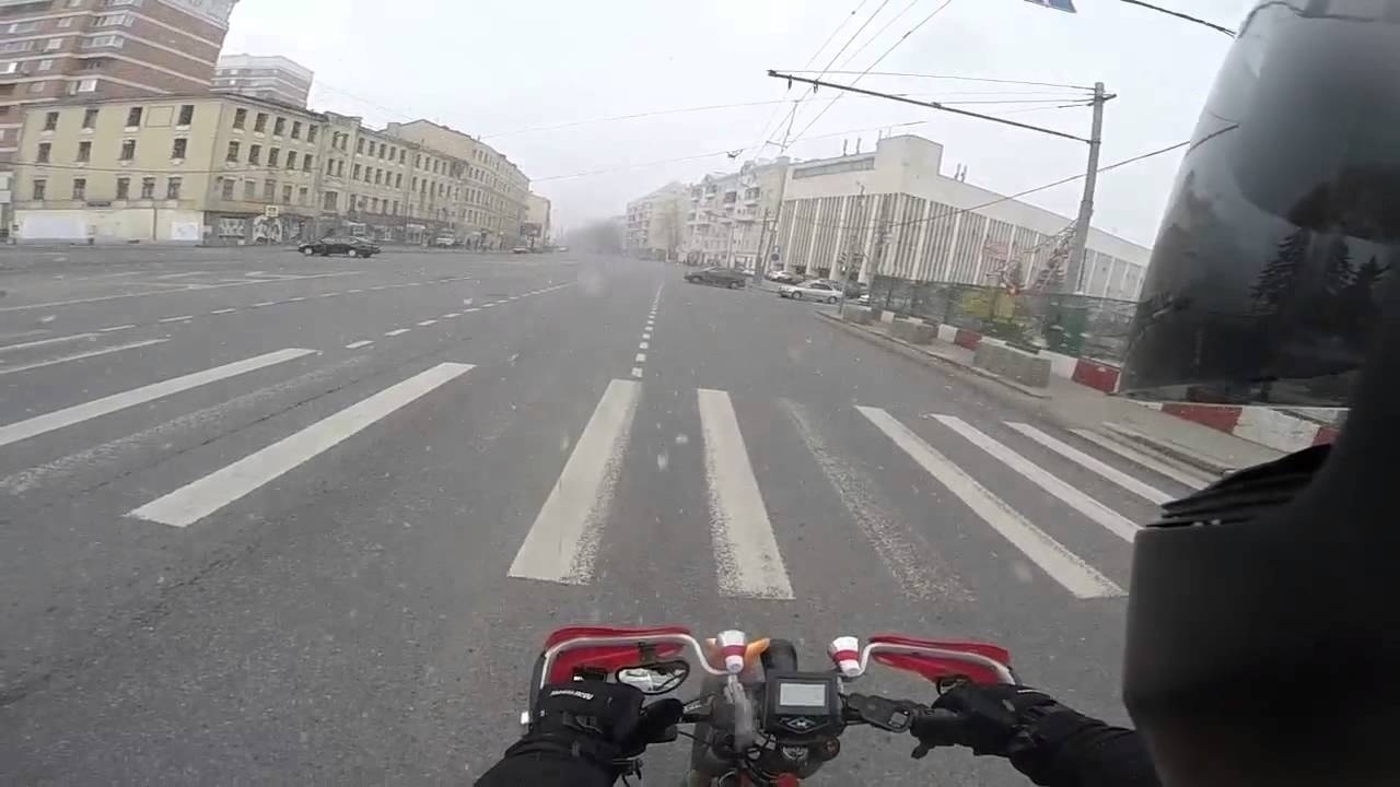 electric bike. hot in April 2015 in Moscow.