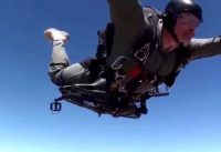 paratrooper jump with a folding bike