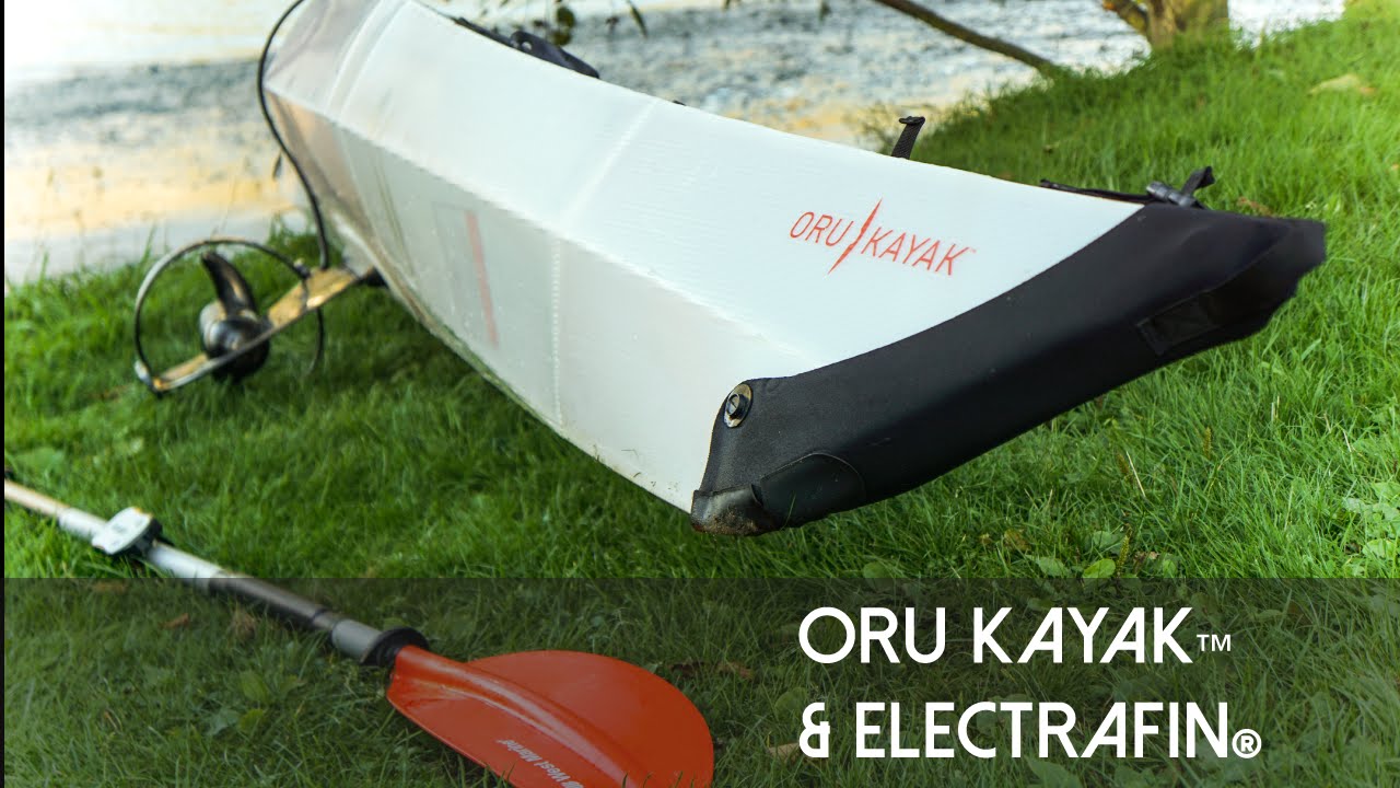Electric Kayak Conversion Kit Installed on Oru Kayak