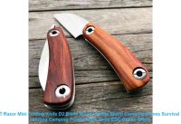 ☀️  LDT Razor Mini Folding Knife D2 Blade Wood Handle Sharp Camping Kn