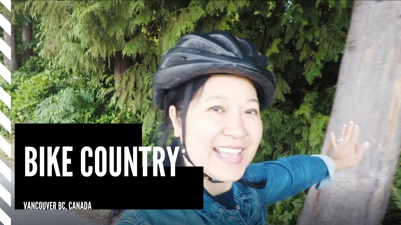 Biking around Stanley Park in Vancouver BC, Canada