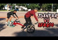 COMPETIMOS USANDO SOLO UNA LLANTA EN BMX! Juanfra vs Sergio 🤯