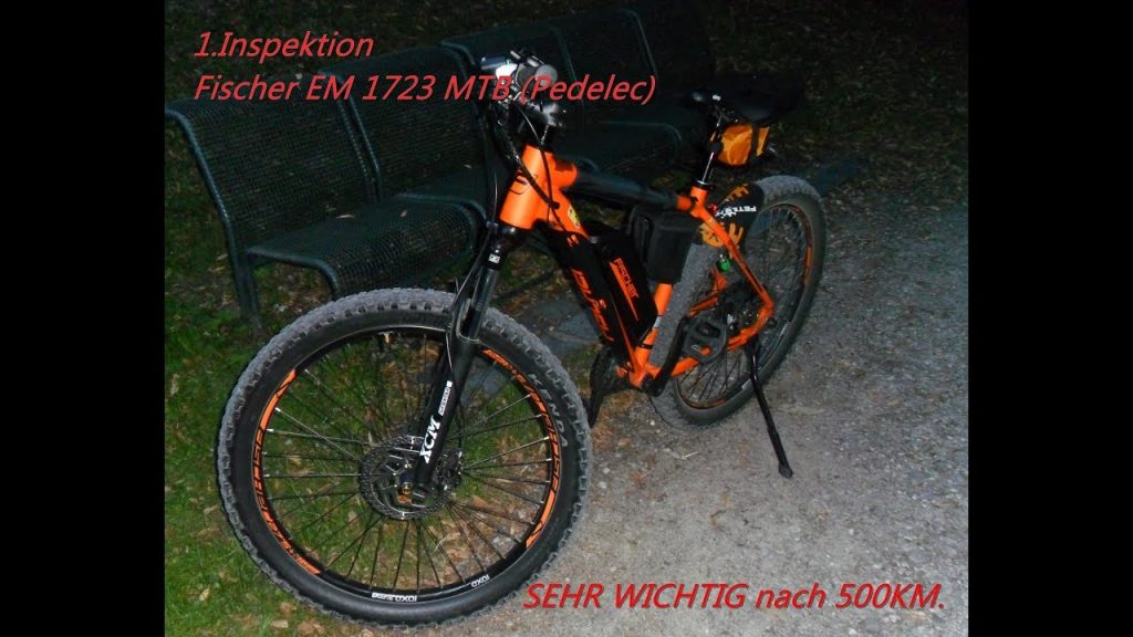 Fischer E bike EM 1723 bei 500 km Tretlager Nachziehn(Ober- Wichtig)