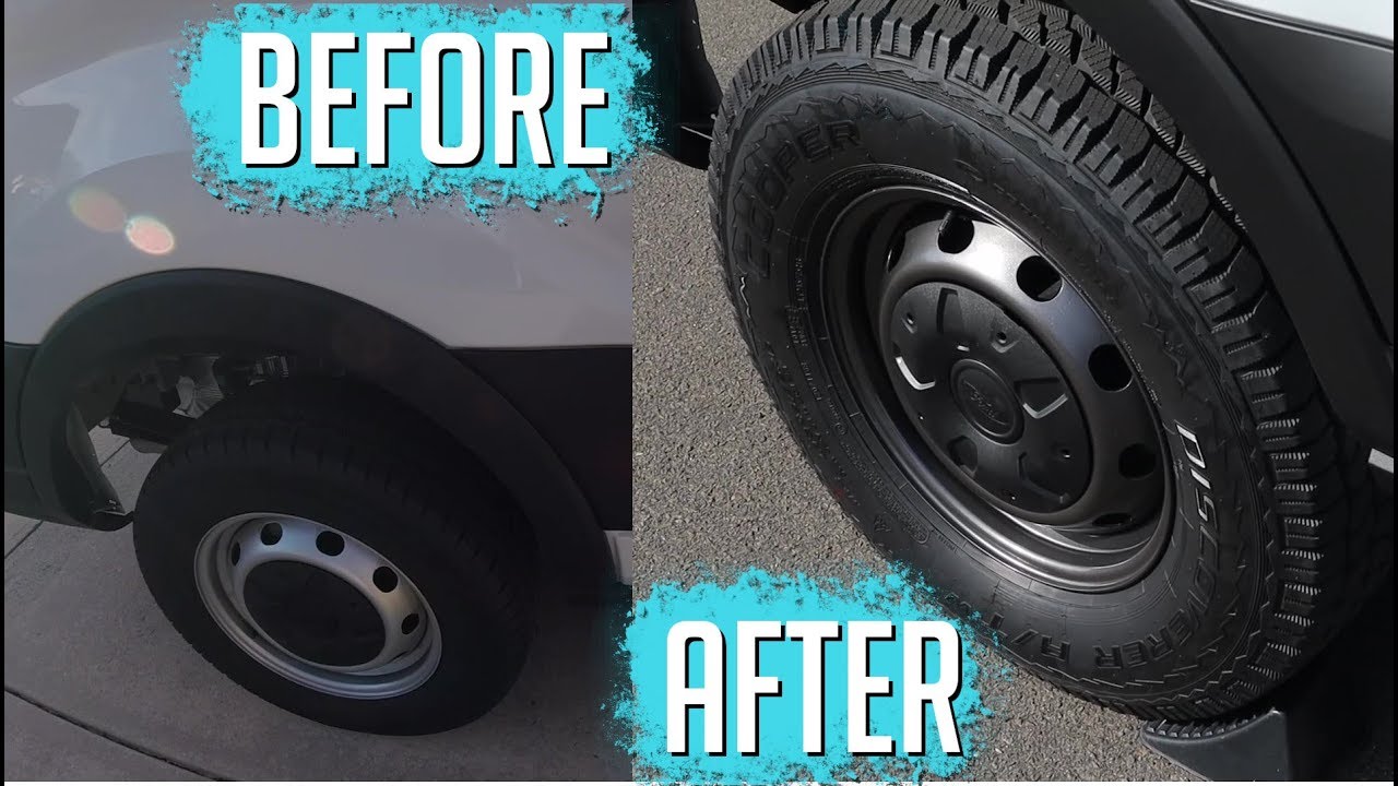 MTB Plan B - Not Van life...All terrain tires and freshly painted wheels on 2019 Ford Transit!