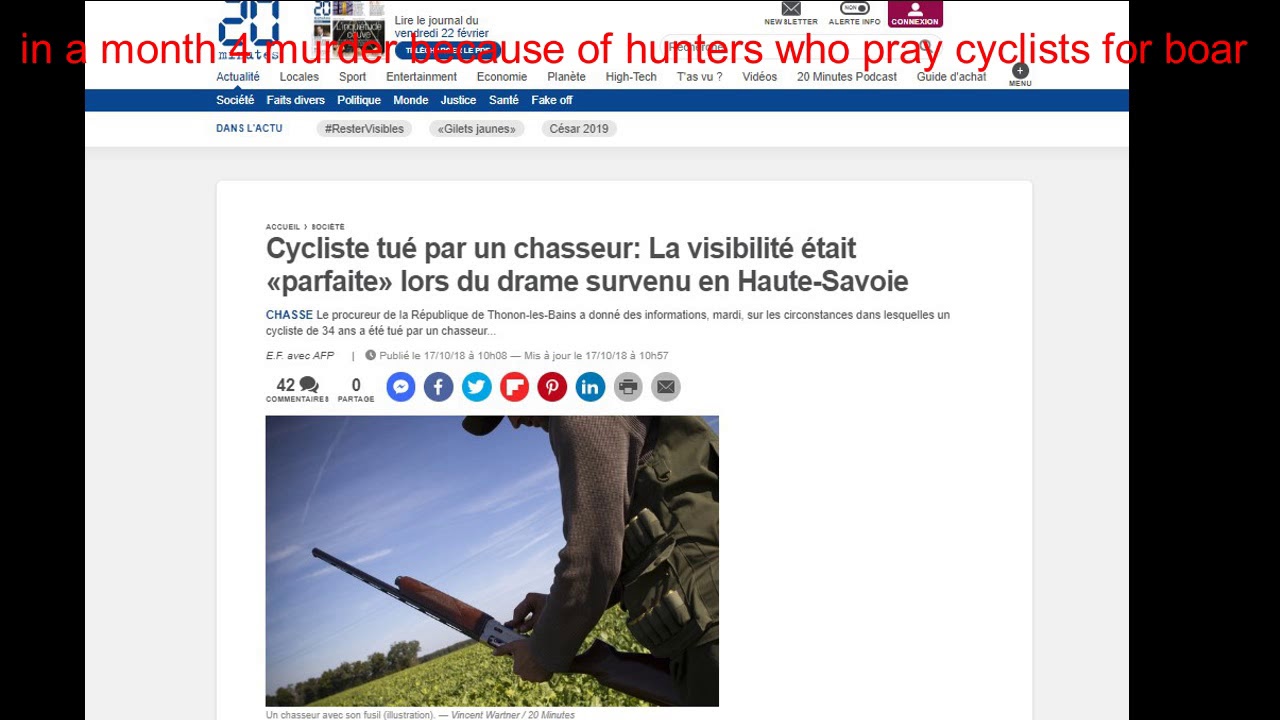news in France murder of 4 mountain bikers because of the hunter