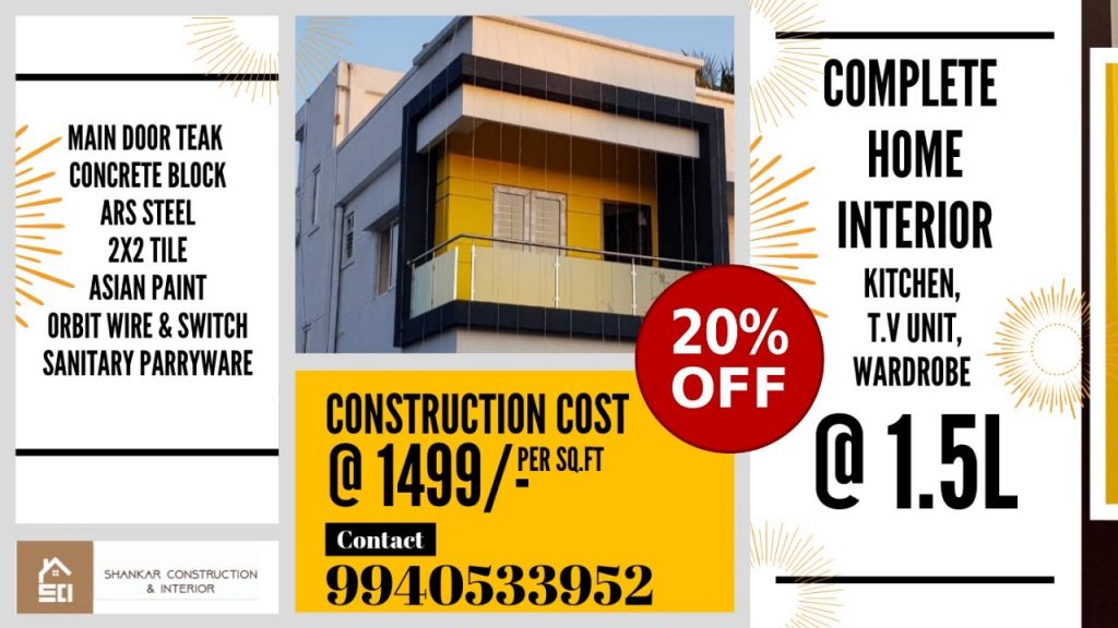 Construction & Interior price in Chennai