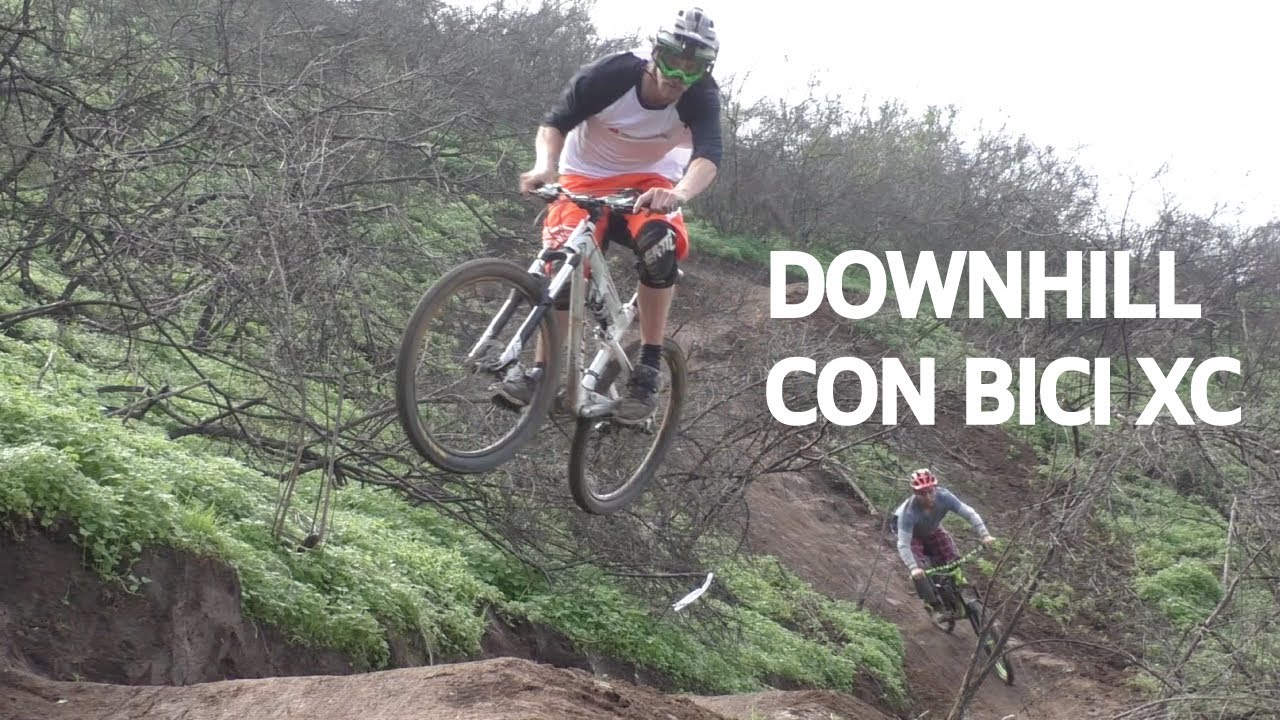 Mountain Bike Downhill con Bicicleta de Cross Country! Bicicleta Scott Doble Suspensión de XC!