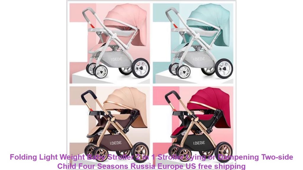 Folding Light Weight Baby Stroller 2 in 1 Stroller Lying or Dampening Two-side Child Four Seasons R
