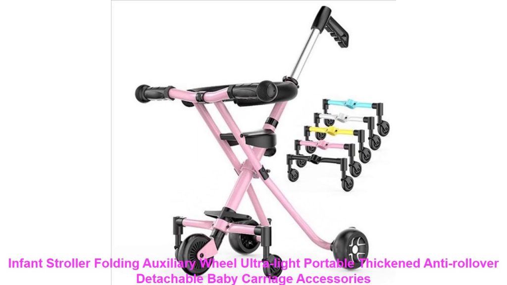 Infant Stroller Folding Auxiliary Wheel Ultra-light Portable Thickened Anti-rollover Detachable Bab