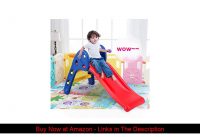 ❄️ Baby Joy Folding Slide, Indoor First Slide Plastic Play Slide Climber Kids (Ellipse Rail)