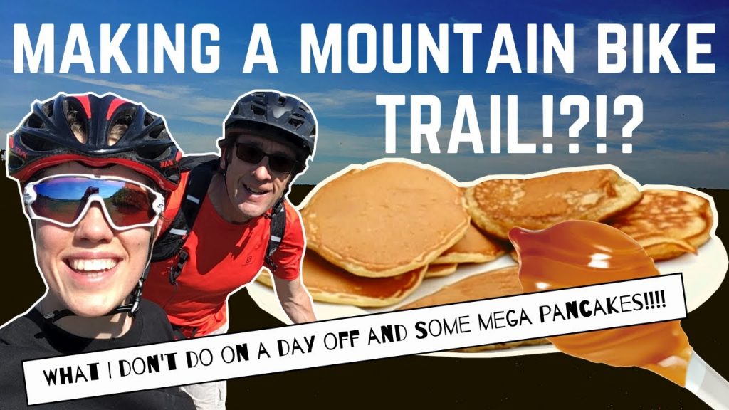 Riding a homemade trail on the mountain bike and awesome pancakes!!