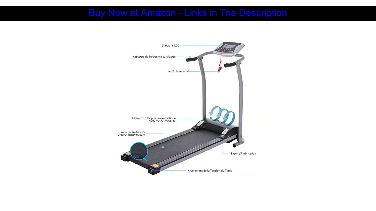⭐️ Aceshin Folding Treadmill, Electric Running Machine with LCD Monitor Motorized Walking Running M
