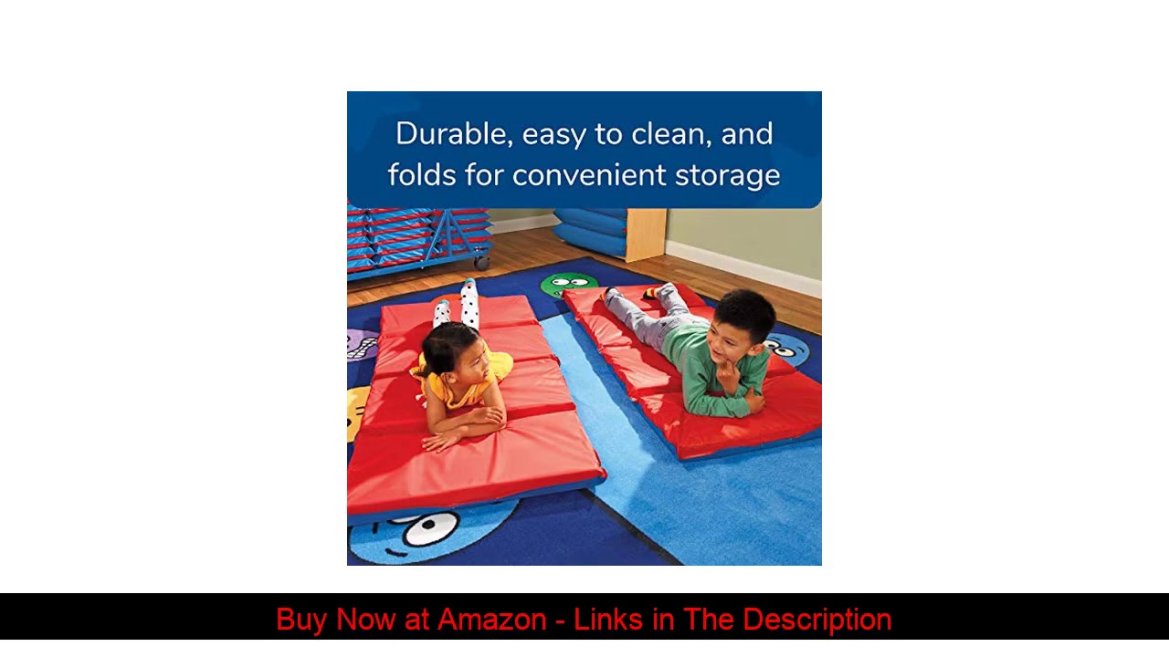 ❄️ Angeles Rest 2" Nap Mat, 4 Section Folding Sleeping Mats for Kids/Toddlers Daycare, Bacteria-Res