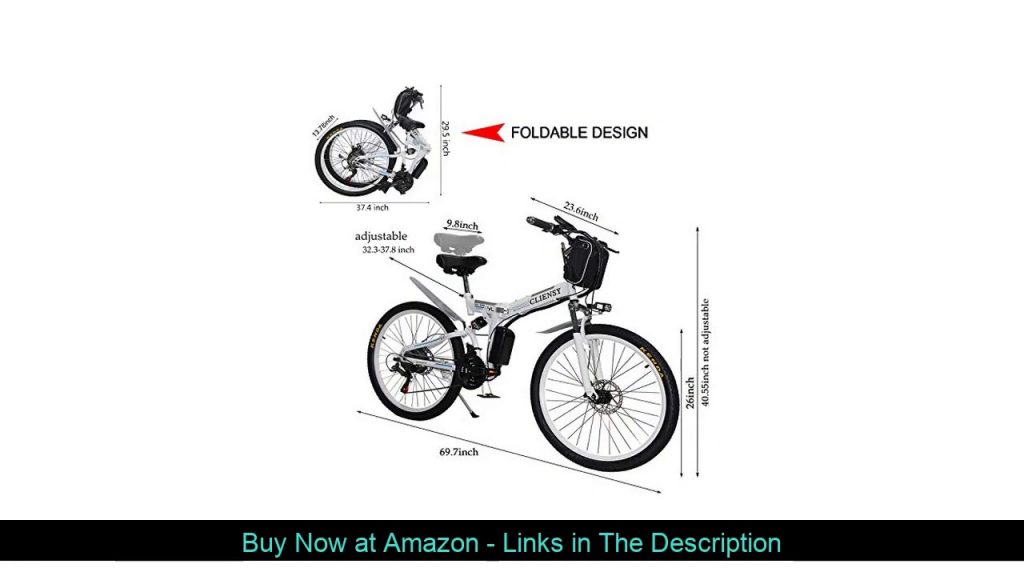 ❎ CLIENSY 26 Inch Electric Bike, 350W Folding Ebike with Removable 36V 8AH Lithium Battery for Adul