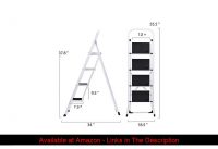 ❄️ Delxo Folding 4 Step Ladder, 4.5-Feet Portable Metal Step Stool for Household & Office & Kitchen