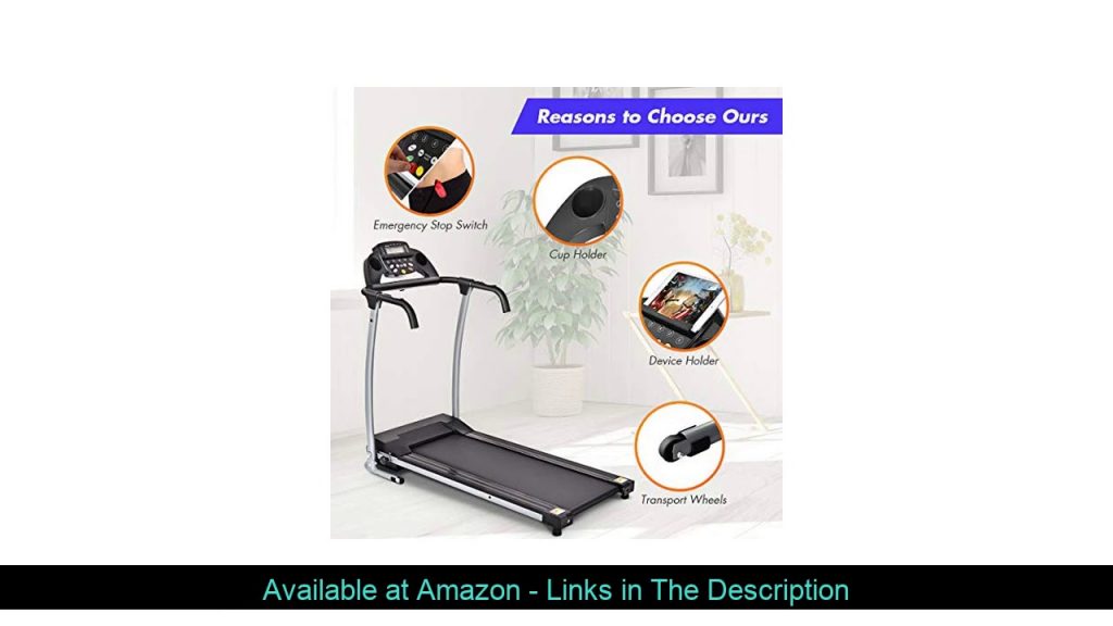 ☄️ GYMAX Folding Treadmill, Electric Motorized Walking Running Machine with Device Holder for Cardi