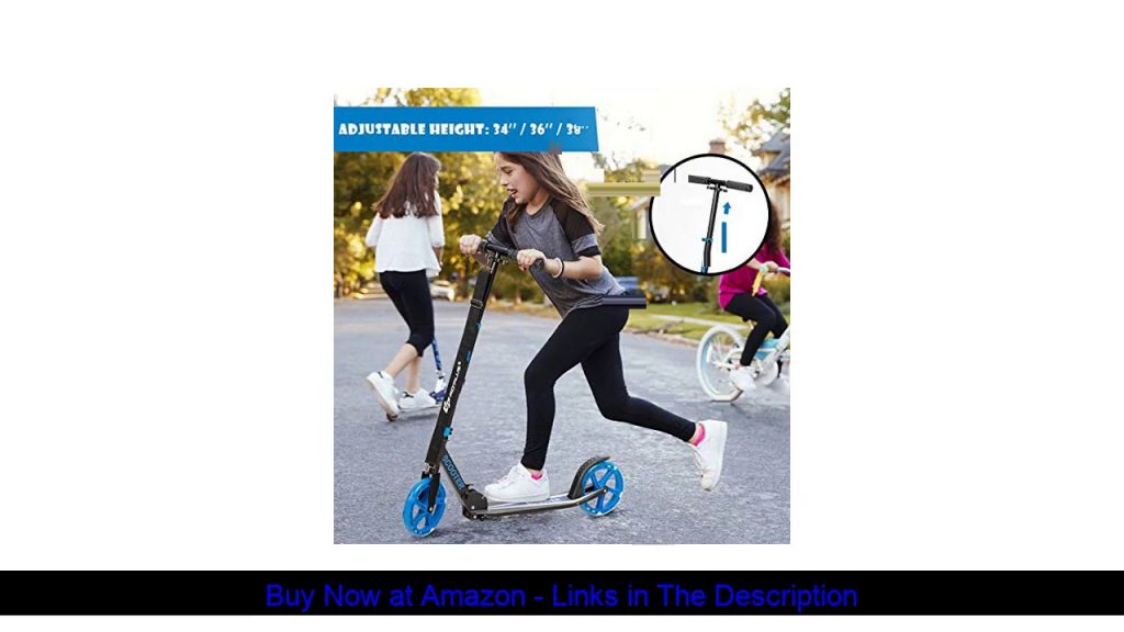 ▶️ Goplus Folding Kick Scooter for Kids and Teens, 2 Flash Wheels Scooter with 3-Level Adjustable H