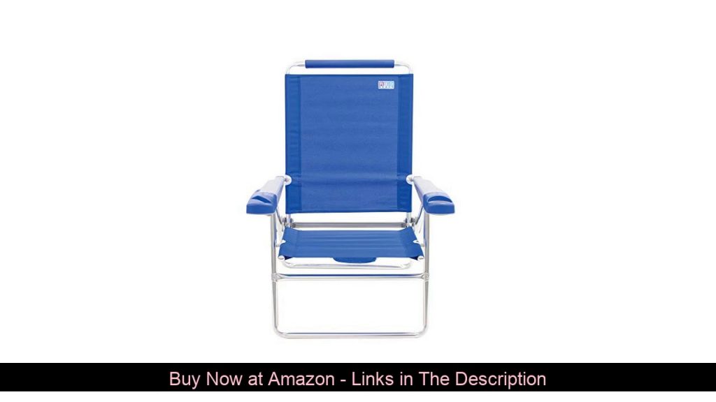 ☑️ Rio Beach 15" Extended Height 4 Position Folding Beach Chair - Light Blue