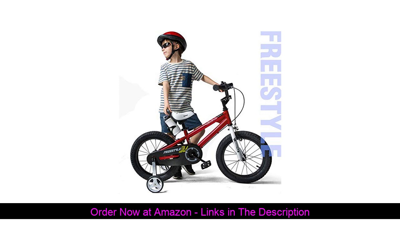 ✨ RoyalBaby Boys Girls Kids Bike 14 Inch BMX Freestyle 2 Hand Brakes Bicycles with Training Wheels