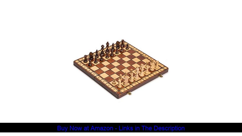 ❄️ Wegiel Handmade Jowisz Professional Tournament Chess Set - Wooden 16 Inch Folding Board With Fel