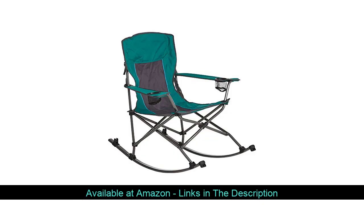 ☑️ Westfield Outdoor Folding Camp Rocking Chair — 300-Lb. Capacity, Green/Black